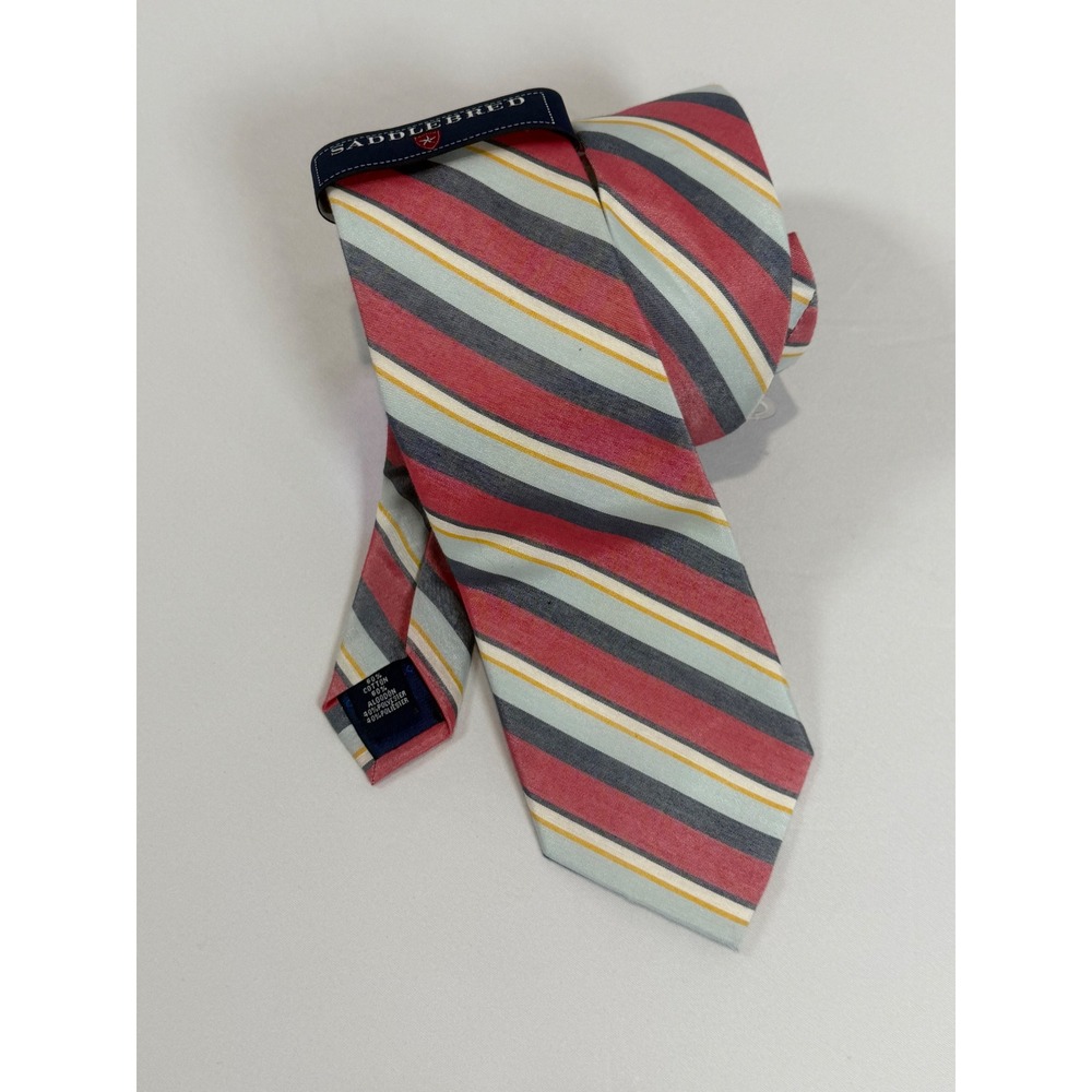 Lot of 2 Kids Ties Saddlebred Striped Red Blue Birdy Grey‎ Sea Glass Matte Green